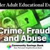 Community Savings Bank to Hold Education Event to Help Fight Financial Crime, Fraud and Abuse of Older Adults